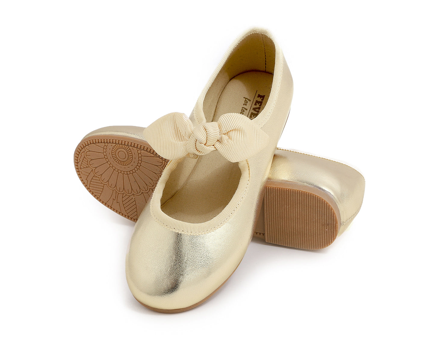Feversole Girls Cute Dress Mary Jane Shoes Little Kids Casual Buckle Strap Flats Vegan Leather Bow Elastic