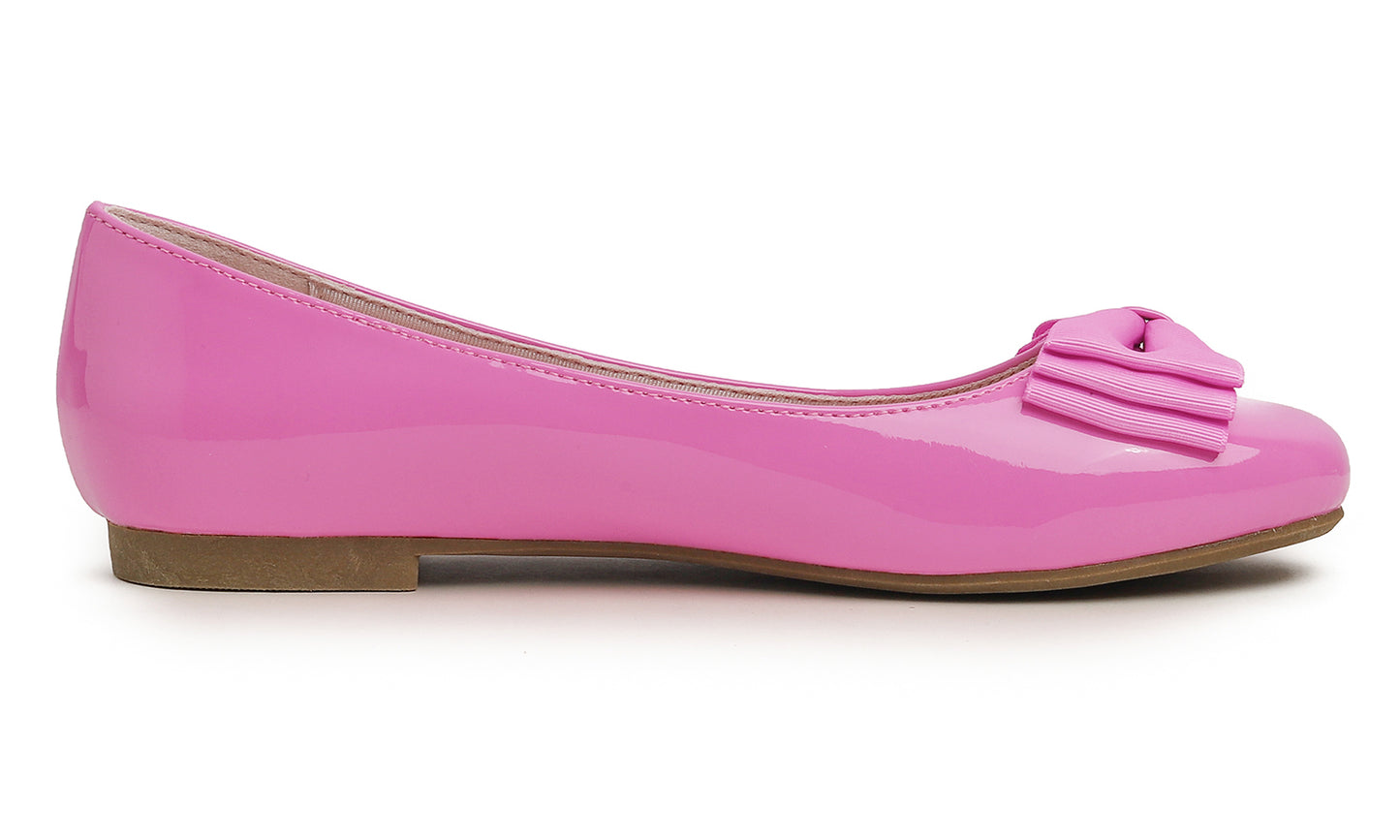 Feversole Women's Round Toe Cute Bow Trim Ballet Flats