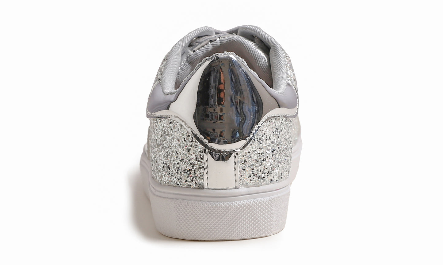Feversole Women's Fashion Lace Up Dress Sneakers Sparkly Party Shiny Shoes Star Glitter