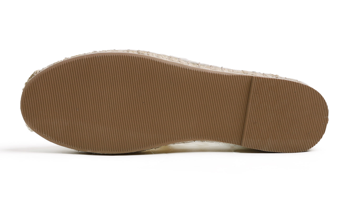 Feversole Close Toe Espadrilles Women's Comfort Breathable Slip On Flats Shoes Lace Mesh Jute