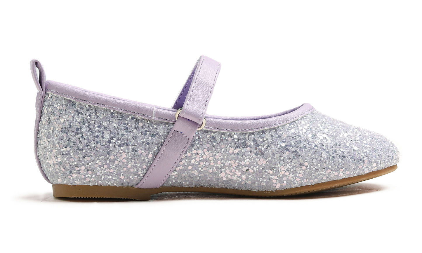 Feversole Girls Cute Dress Mary Jane Shoes Soft Party Holiday Ballet Flats Glitter