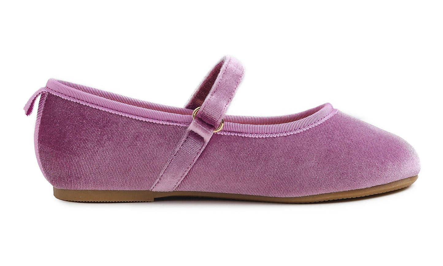 Feversole Girls Cute Dress Mary Jane Shoes Soft Party Holiday Ballet Flats Velvet