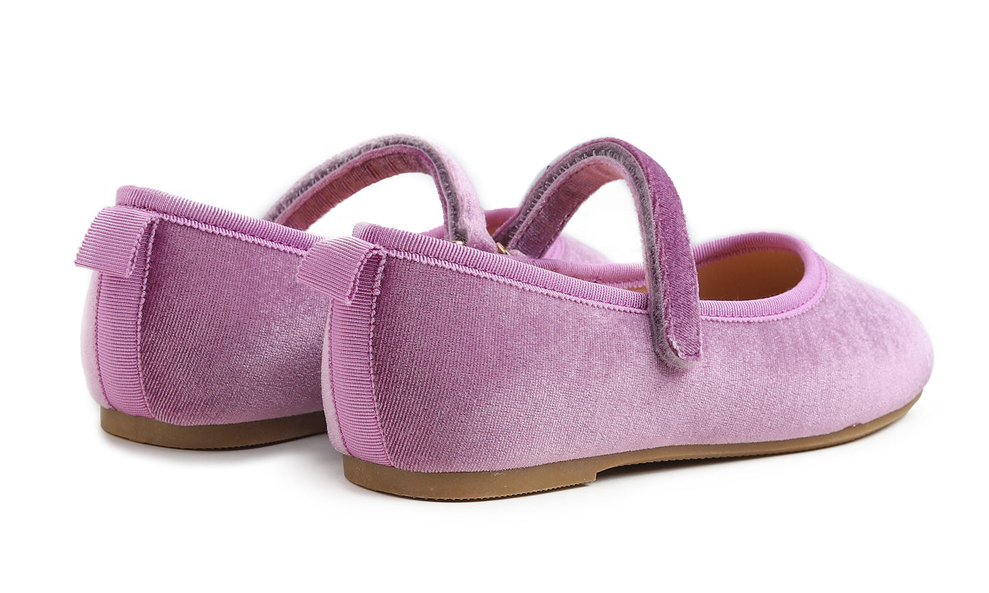 Feversole Girls Cute Dress Mary Jane Shoes Soft Party Holiday Ballet Flats Velvet