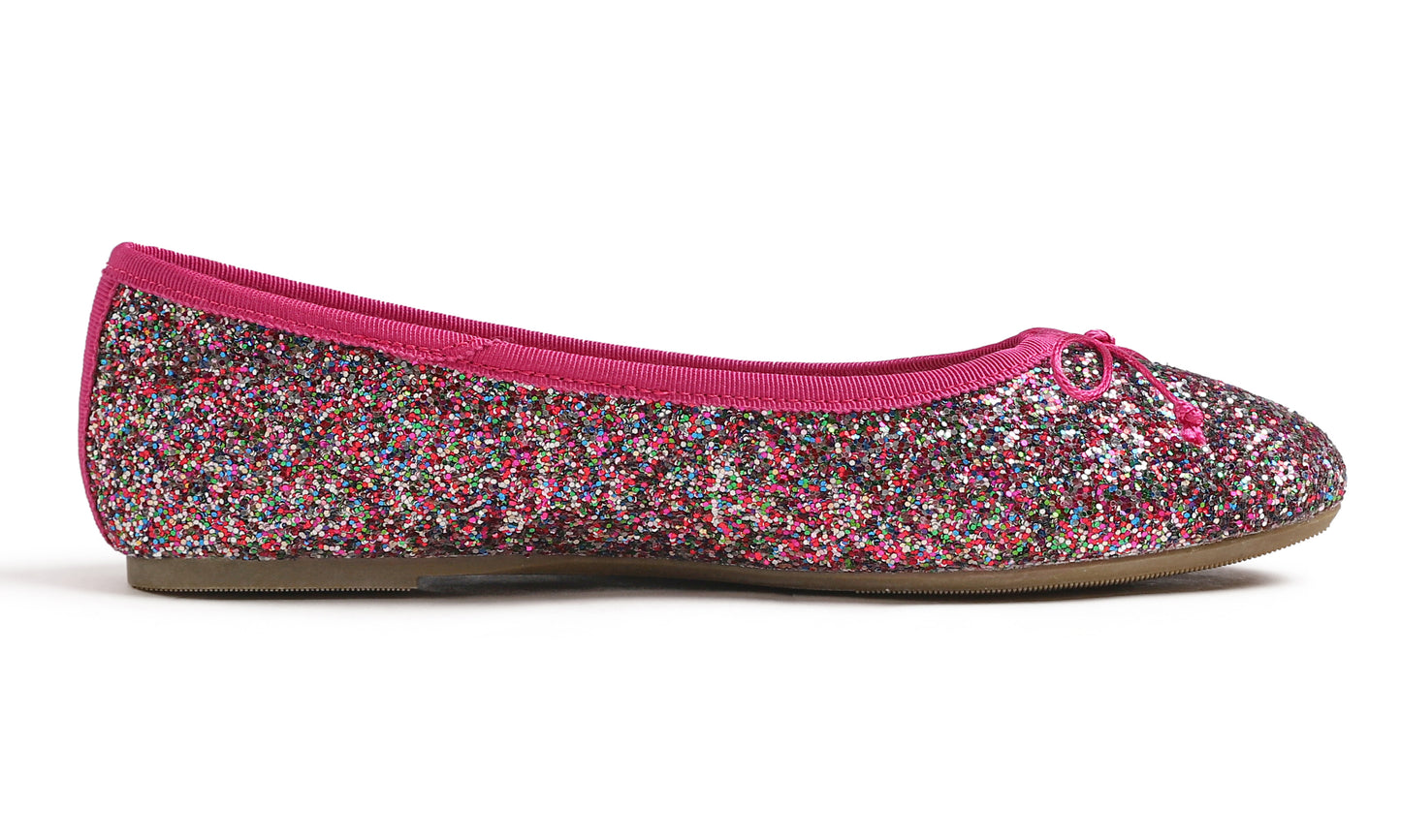 Feversole Women's Sparkle Memory Foam Cushioned Colorful Shiny Ballet Flats Glitter