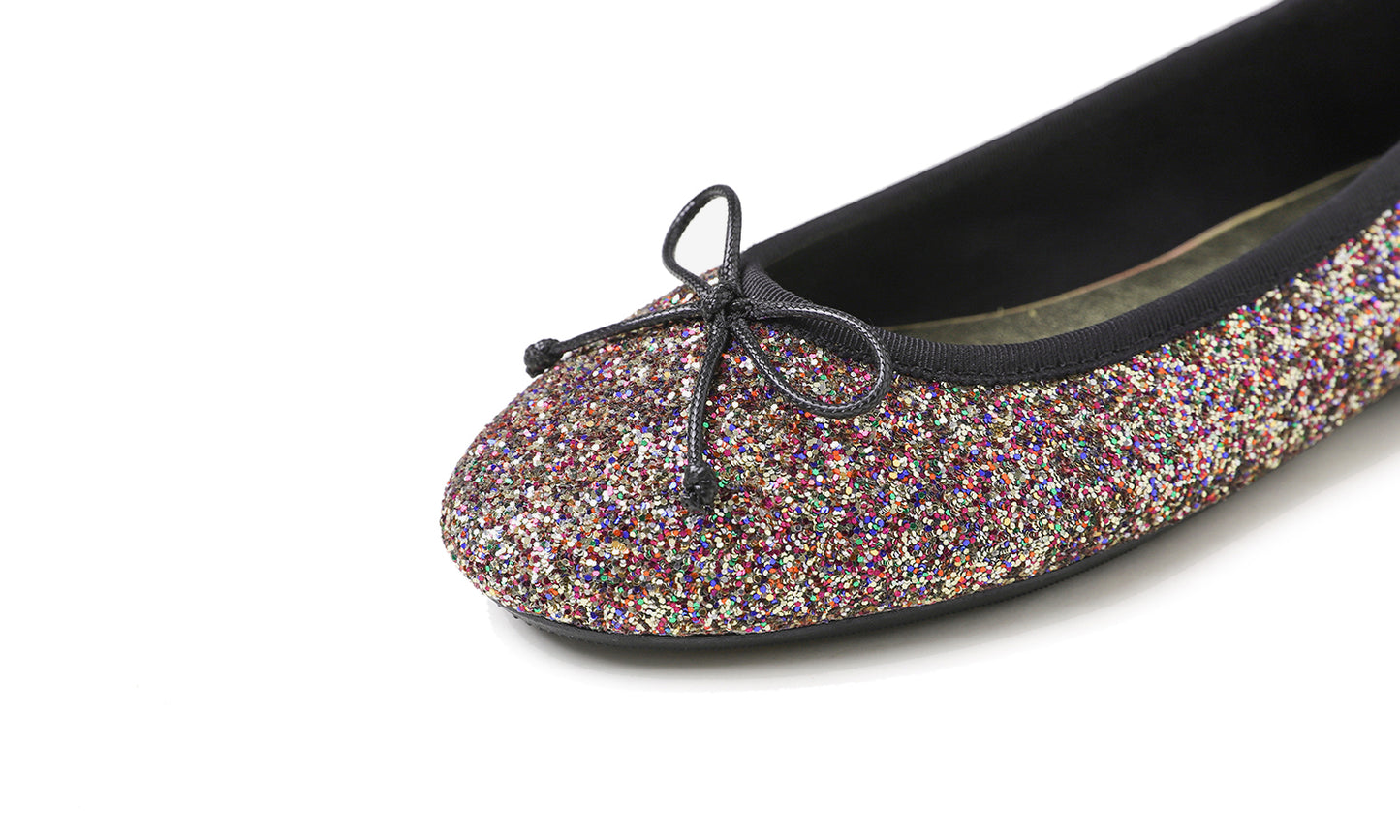 Feversole Women's Sparkle Memory Foam Cushioned Colorful Shiny Ballet Flats Glitter