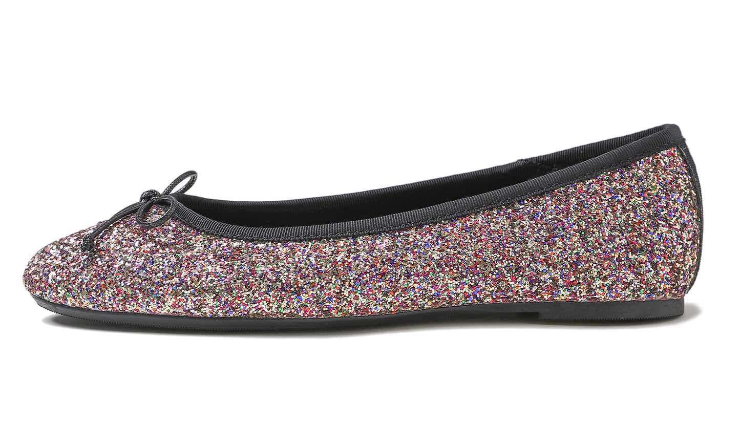 Feversole Women's Sparkle Memory Foam Cushioned Colorful Shiny Ballet Flats Glitter