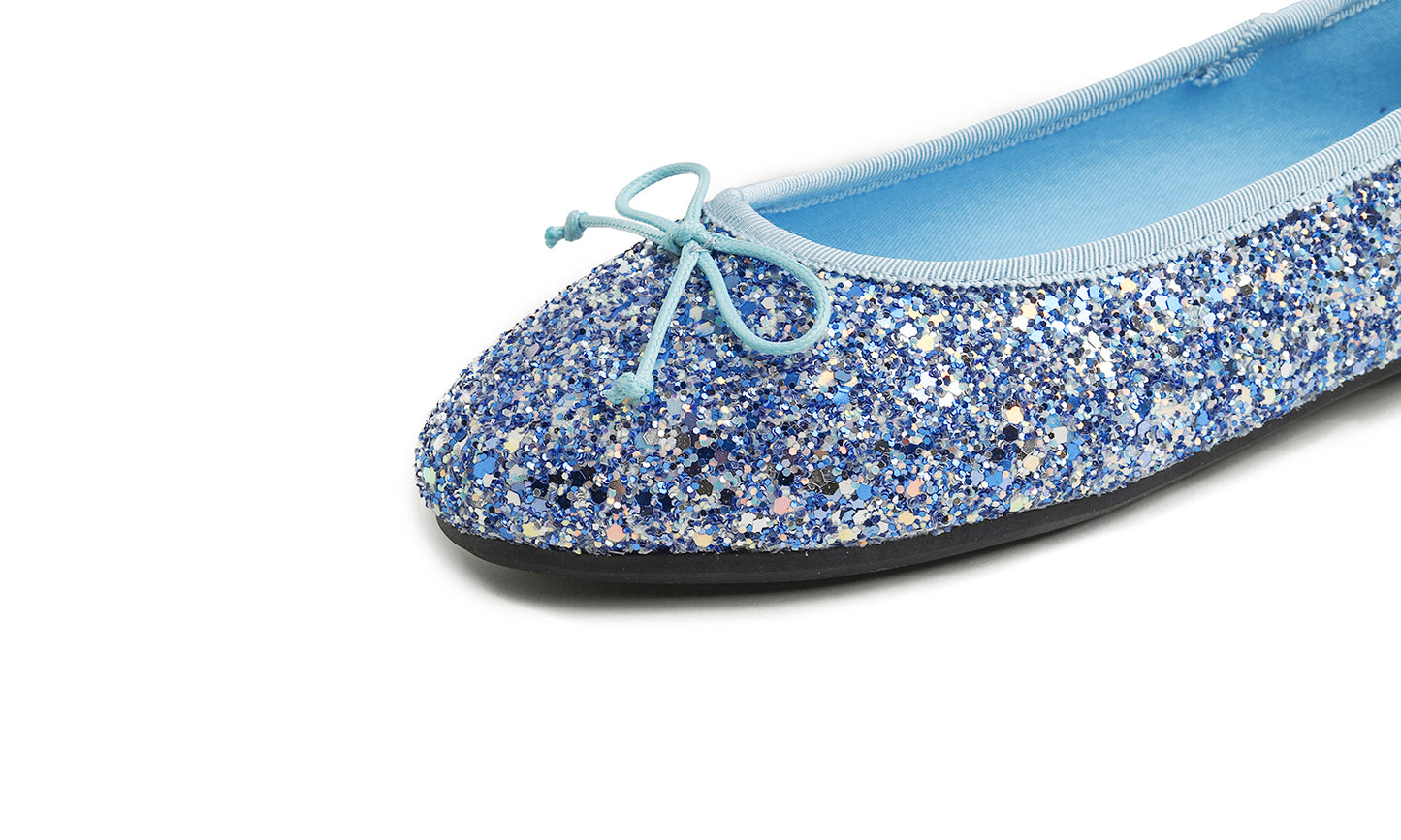 Feversole Women's Sparkle Memory Foam Cushioned Colorful Shiny Ballet Flats Glitter
