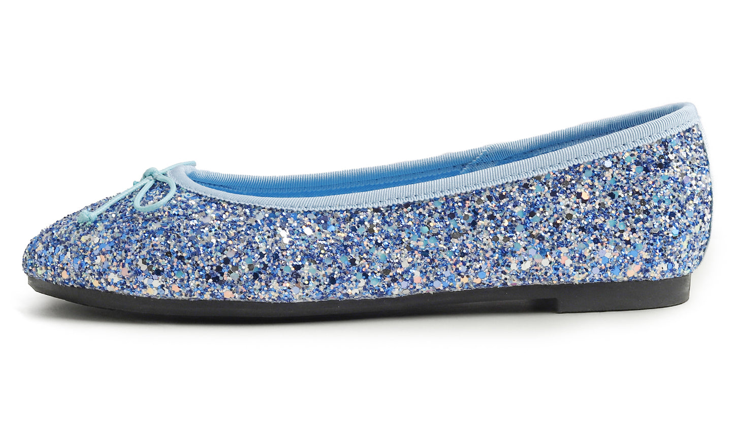 Feversole Women's Sparkle Memory Foam Cushioned Colorful Shiny Ballet Flats Glitter