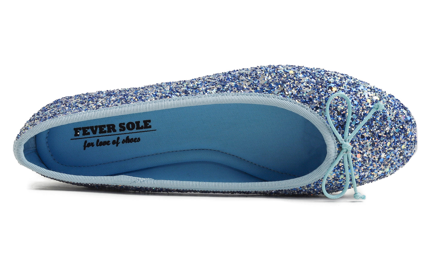 Feversole Women's Sparkle Memory Foam Cushioned Colorful Shiny Ballet Flats Glitter