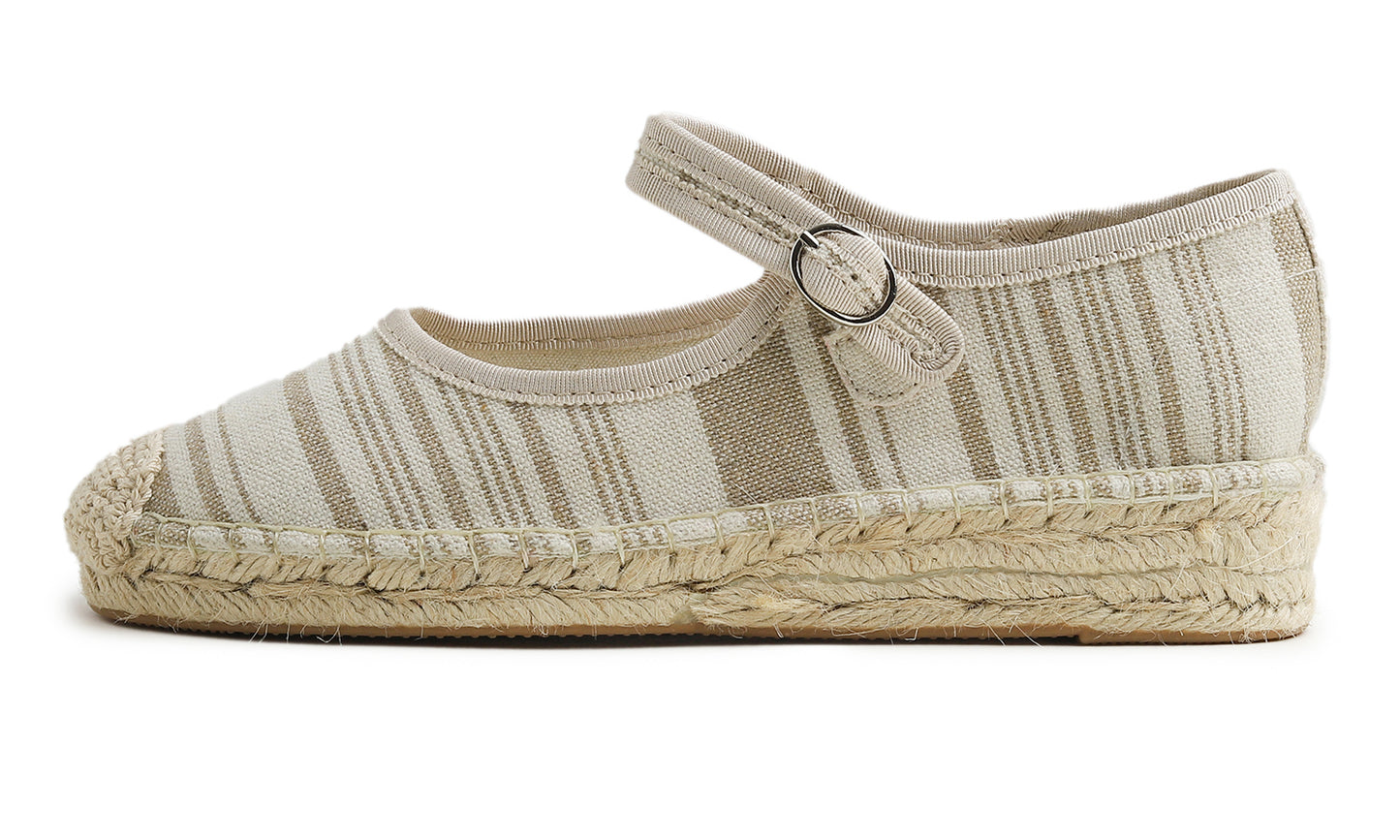 Feversole Close Toe Espadrilles Women's Comfort Breathable Ankle Strap Low Heel Wedge Canvas Jute Mary Jane
