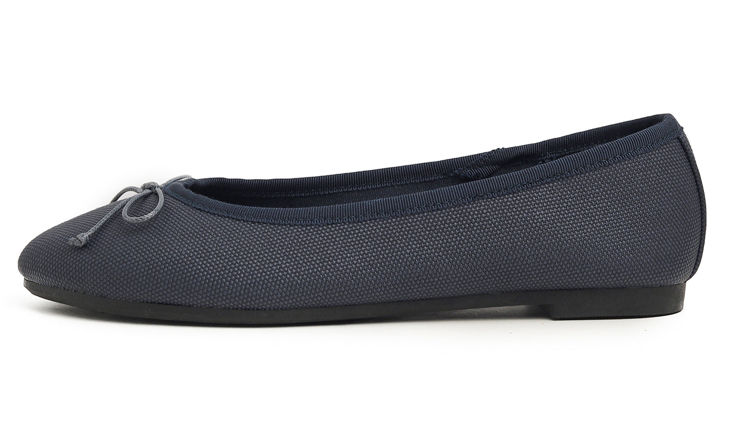Feversole Women's Bow Tie Fashion Dress Slip On Shoes Round Toe Ballet Flat Vegan Leather Texture