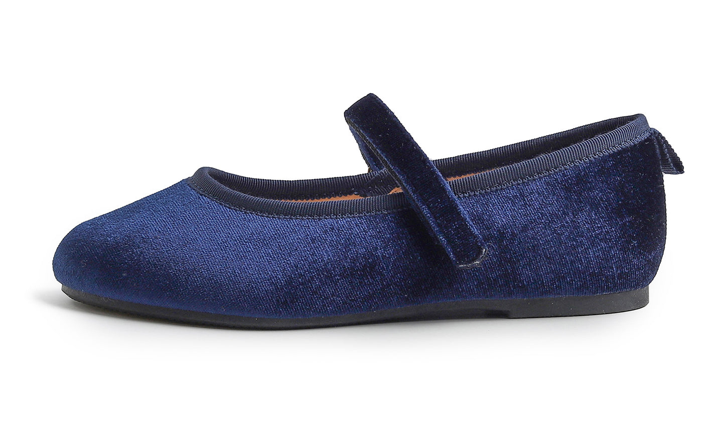 Feversole Girls Cute Dress Mary Jane Shoes Soft Party Holiday Ballet Flats Velvet