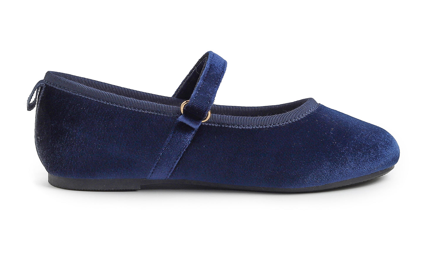 Feversole Girls Cute Dress Mary Jane Shoes Soft Party Holiday Ballet Flats Velvet