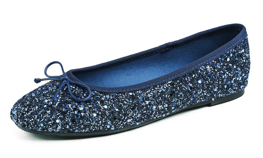 Feversole Women's Sparkle Memory Foam Cushioned Colorful Shiny Ballet Flats Glitter