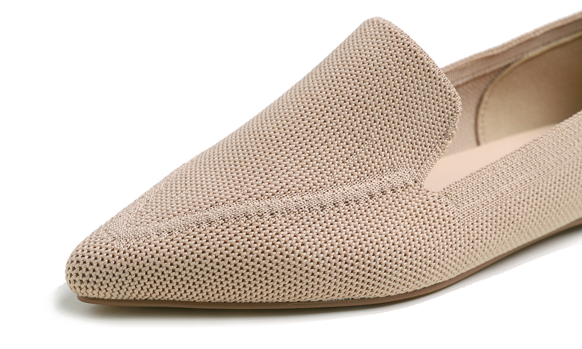 Feversole Womens Woven Fashion Breathable Knit Flat Shoes Pointed Loa 6433