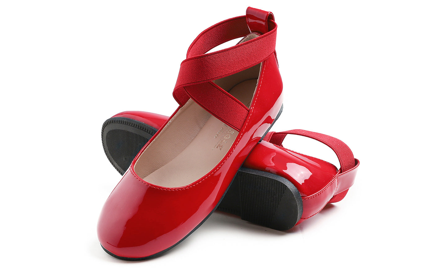 Feversole Girls Cute Dress Mary Jane Shoes Soft Party Holiday Ballet Flats Ankle Strap Vegan Leather