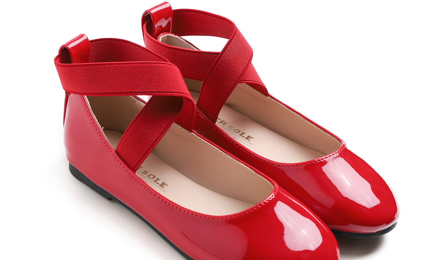 Feversole Girls Cute Dress Mary Jane Shoes Soft Party Holiday Ballet Flats Ankle Strap Vegan Leather