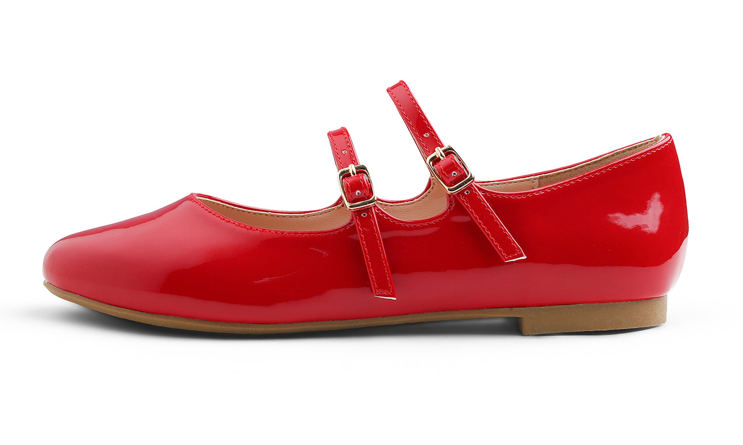 Feversole Mary Jane Flat - Red