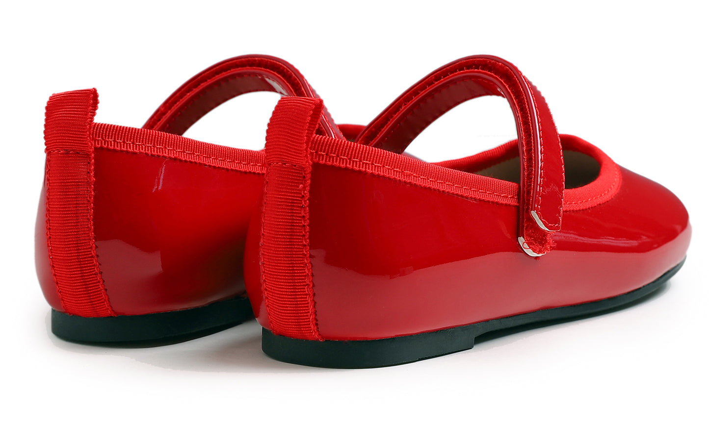 Feversole Girls Cute Dress Mary Jane Shoes Soft Party Holiday Ballet Flats Patent Vegan Leather