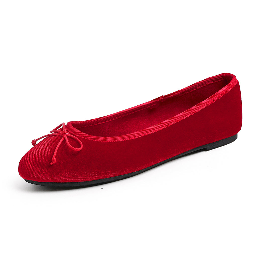 Feversole Women's Ultra Soft Colorful Memory Foam Cushioned Faux Suede Home Ballet Flats Velvet