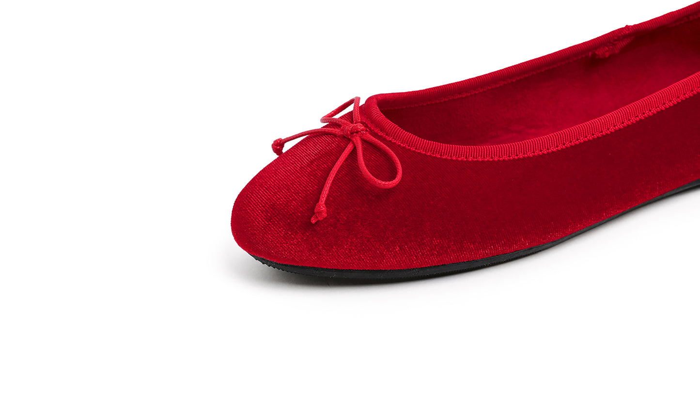 Feversole Women's Ultra Soft Colorful Memory Foam Cushioned Faux Suede Home Ballet Flats Velvet
