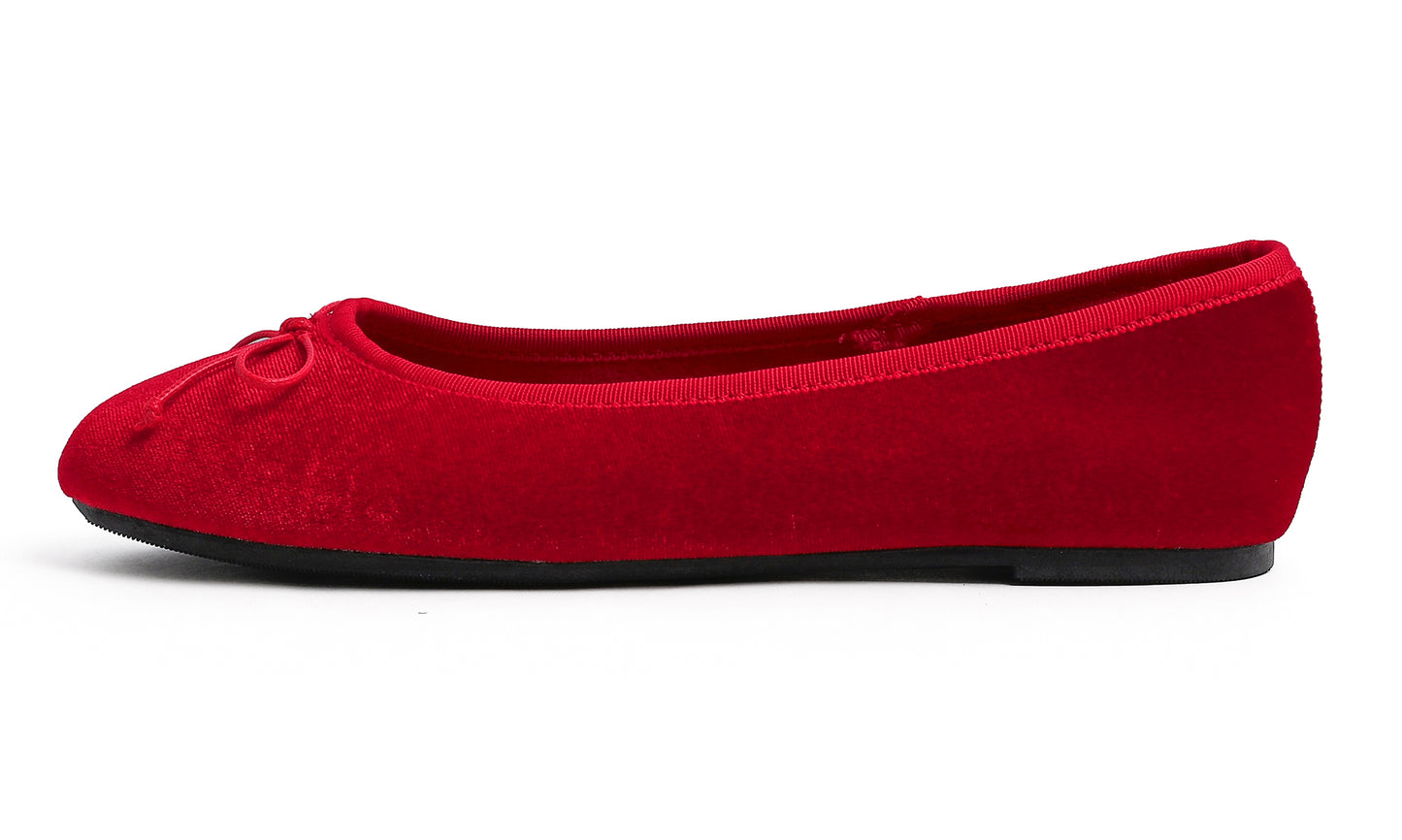Feversole Women's Ultra Soft Colorful Memory Foam Cushioned Faux Suede Home Ballet Flats Velvet
