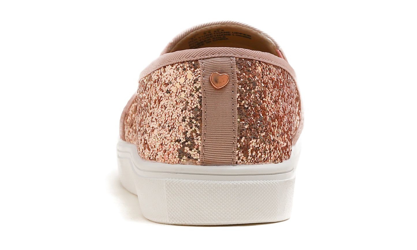 Feversole Women's Fashion Slip-On Sneaker Casual Flat Loafers Shiny Glitter