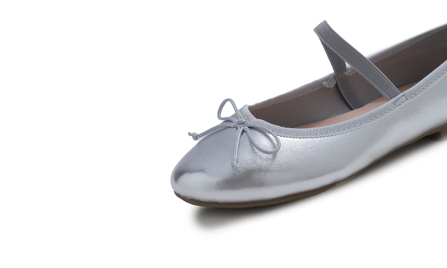 Feversole Women's Soft Cushion Padded Comfort Round Toe Mary Jane Elastic Fashion Ballet Flats Walking Shoes Vegan Leather