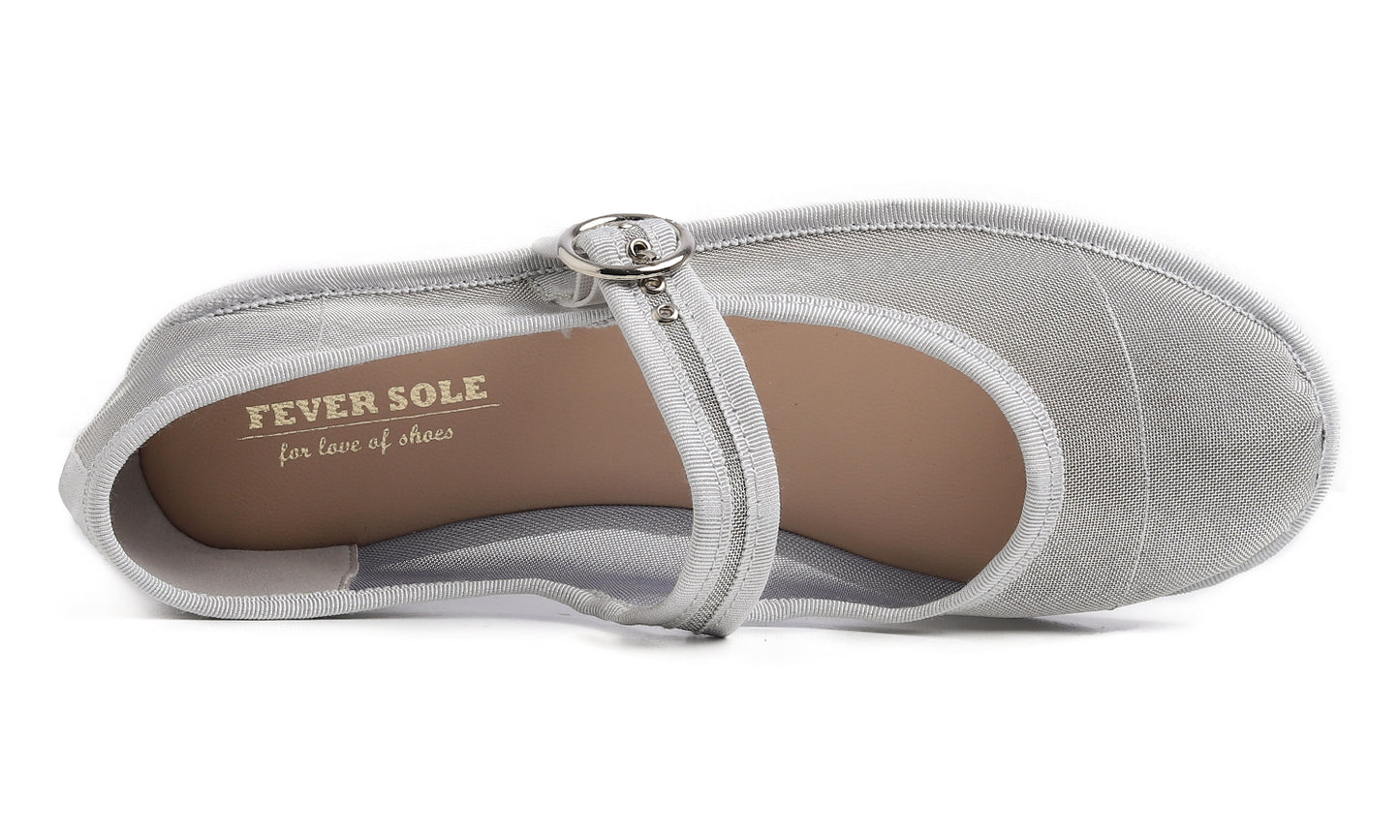 Fevrsole Women's Soft Breathable Mary Jane Memory Foam Cushioned Comfort Round Toe Metal Buckle Flats Walking Shoes