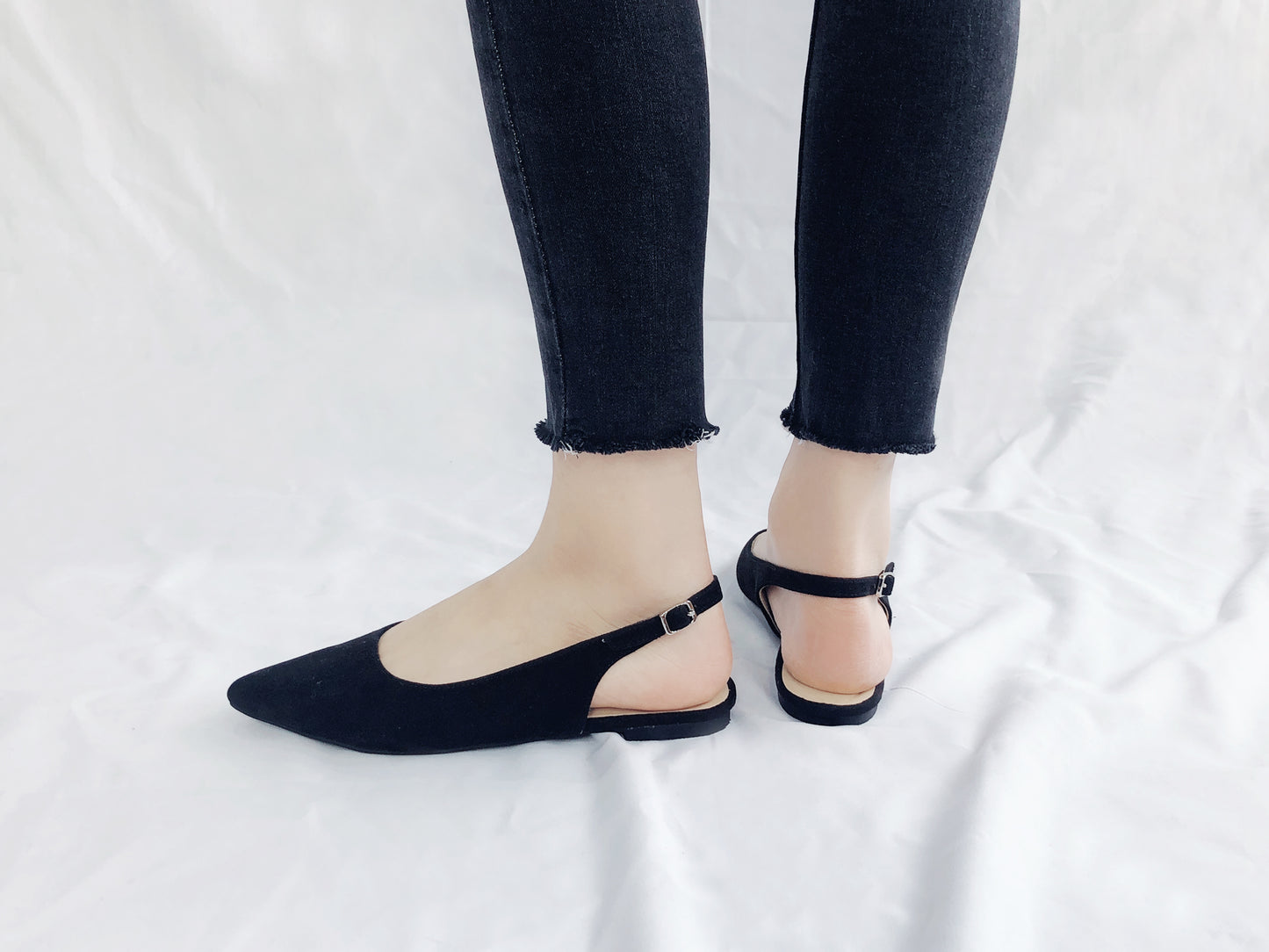 Feversole Pointed Toe Casual Slingback Flat Mules Women's Faux Suede Summer Slippers
