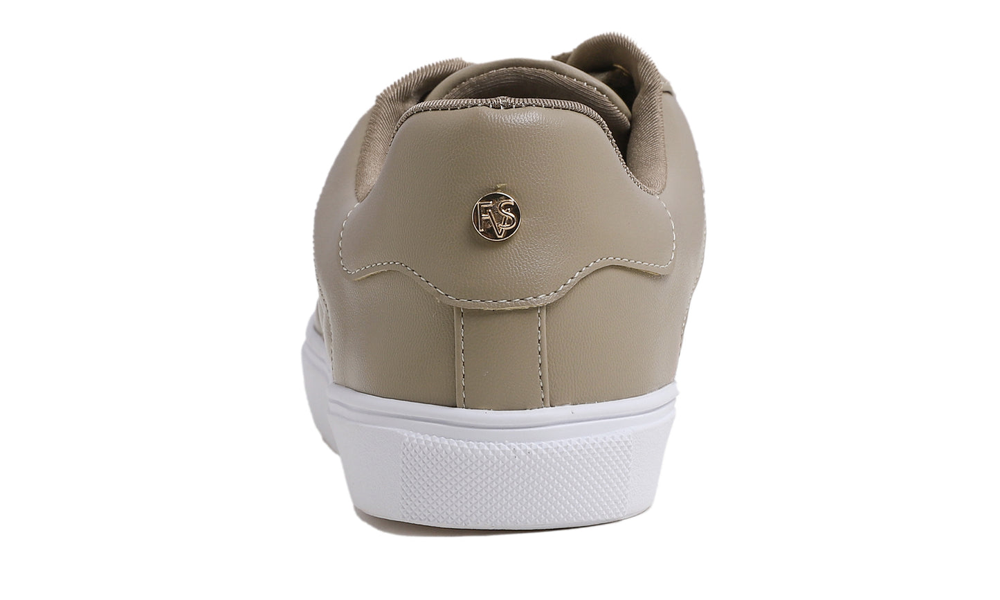 Feversole Women's Fashion Vegan Leather Casual Daily Lace Up Sneaker Quilted Vegan Leather