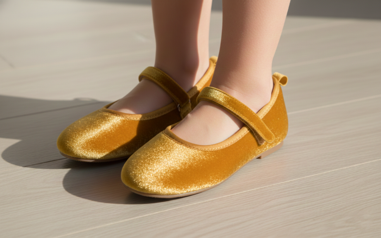 Feversole Girls Cute Dress Mary Jane Shoes Soft Party Holiday Ballet Flats Velvet