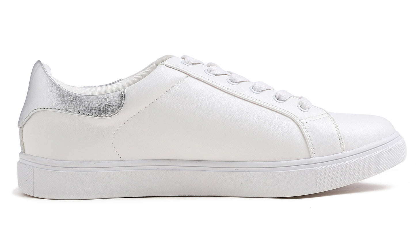 Feversole Women's Featured PU Leather Colorful Lace Up Sneaker Star