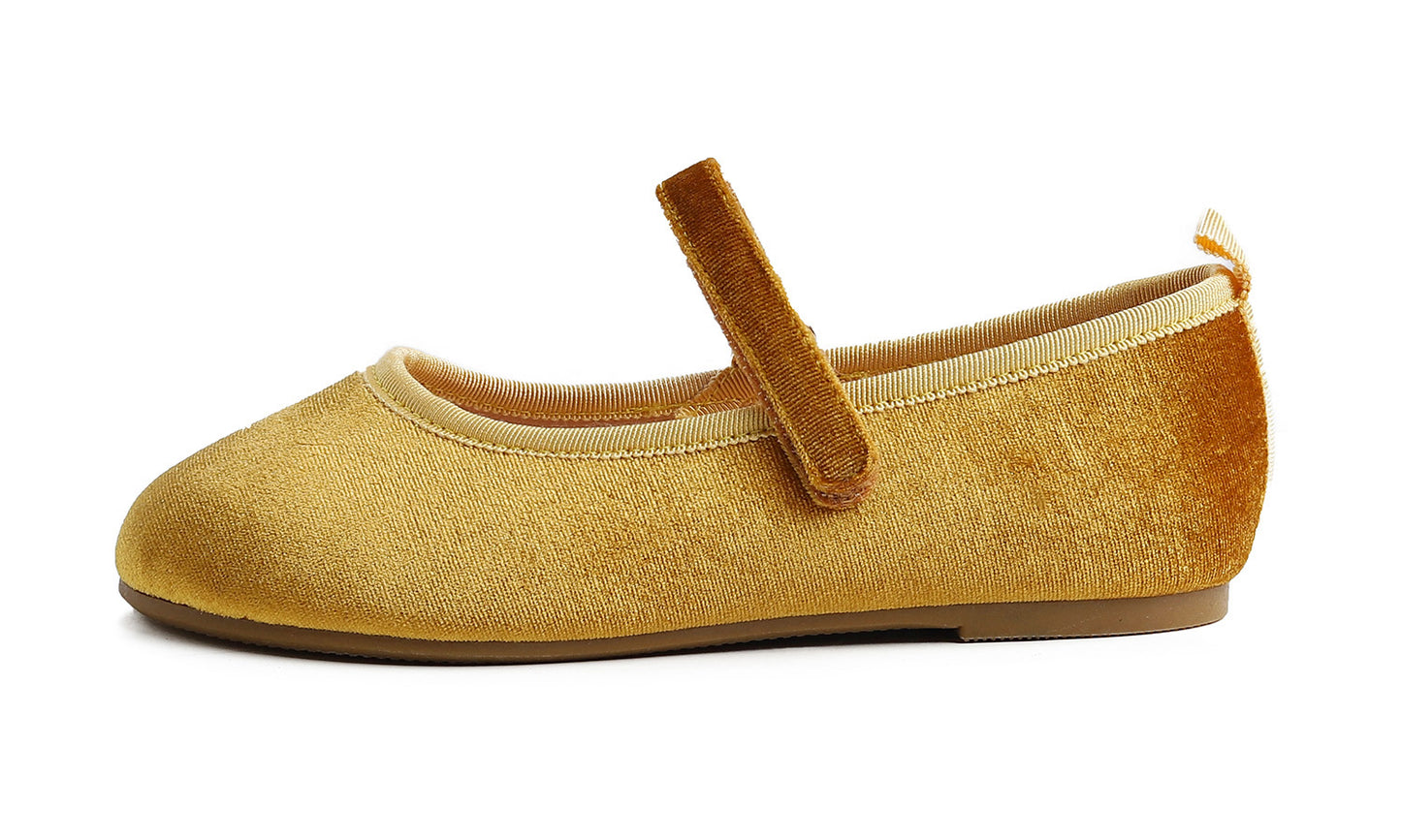 Feversole Girls Cute Dress Mary Jane Shoes Soft Party Holiday Ballet Flats Velvet