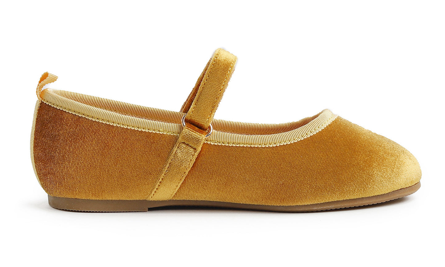 Feversole Girls Cute Dress Mary Jane Shoes Soft Party Holiday Ballet Flats Velvet