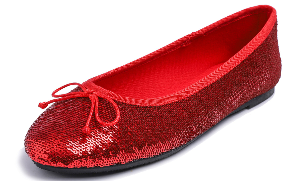 Sparkly 2025 red flats