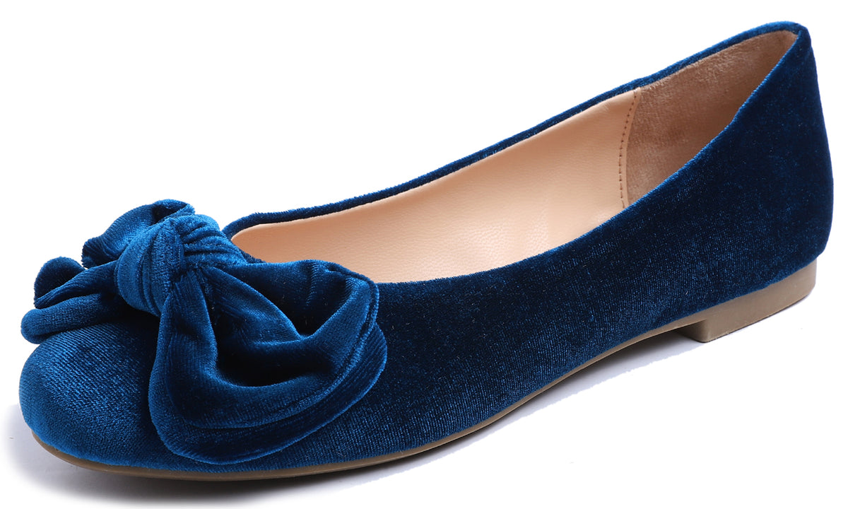 Blue velvet ballet discount flats