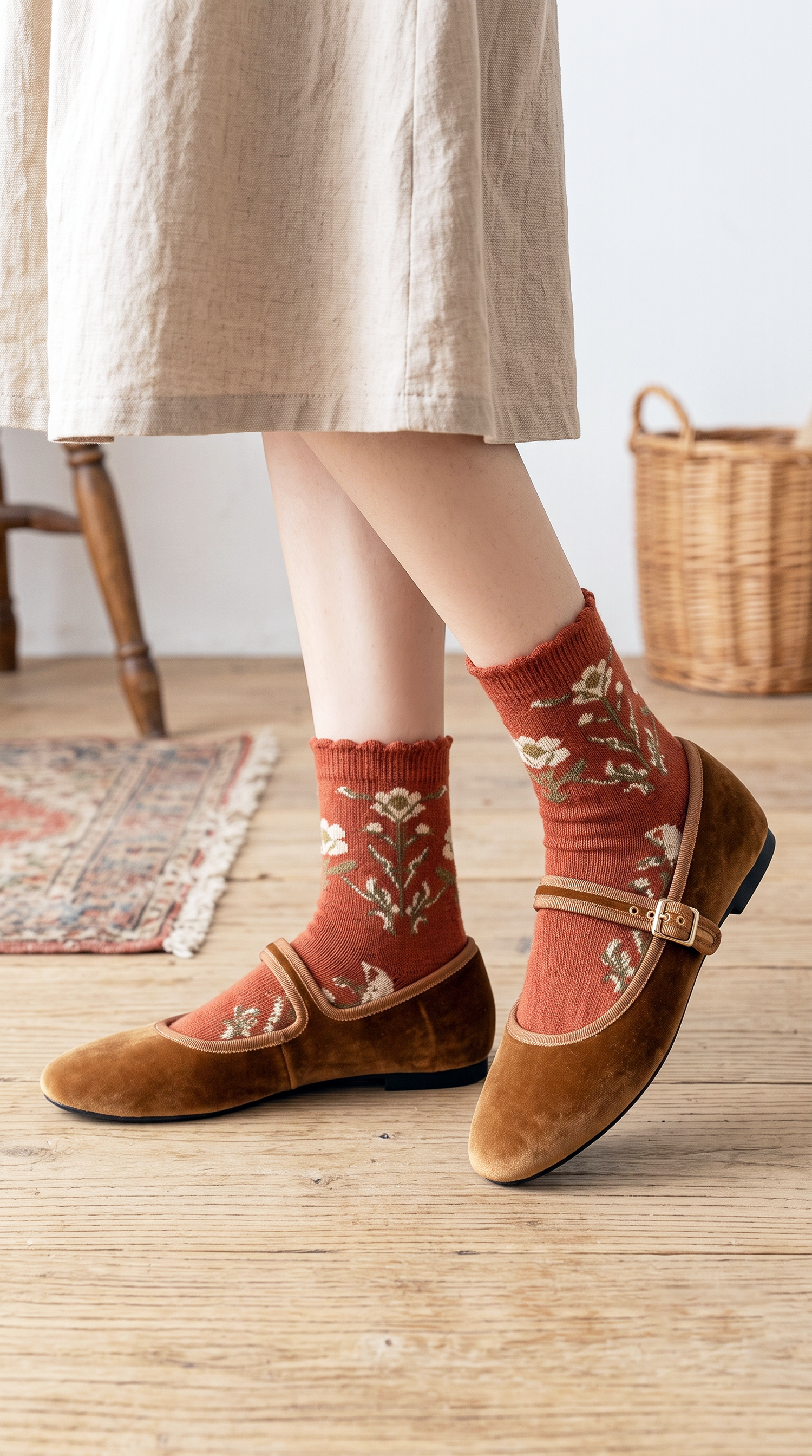 Round-toe&Square-buckle Mary Jane shoes