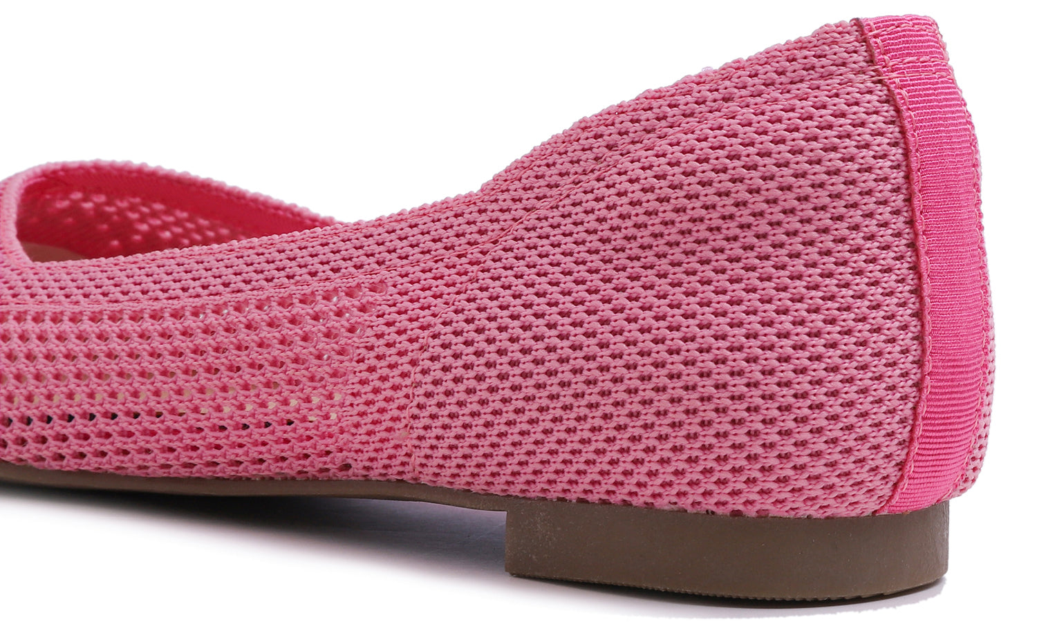 Feversole Women's Woven Fashion Breathable Knit Flat Shoes Pointed Hot Pink