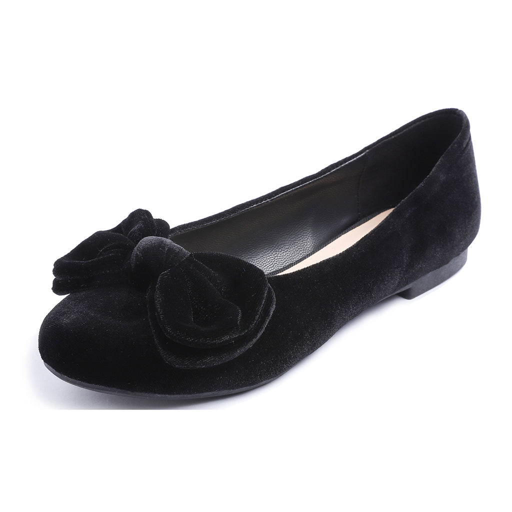 Feversole Women's Round Toe Cute Bow Trim Ballet Flats