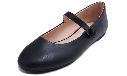 Feversole Women's Mary Jane Fashion Round Toe Easy Buckle Slip On Flats