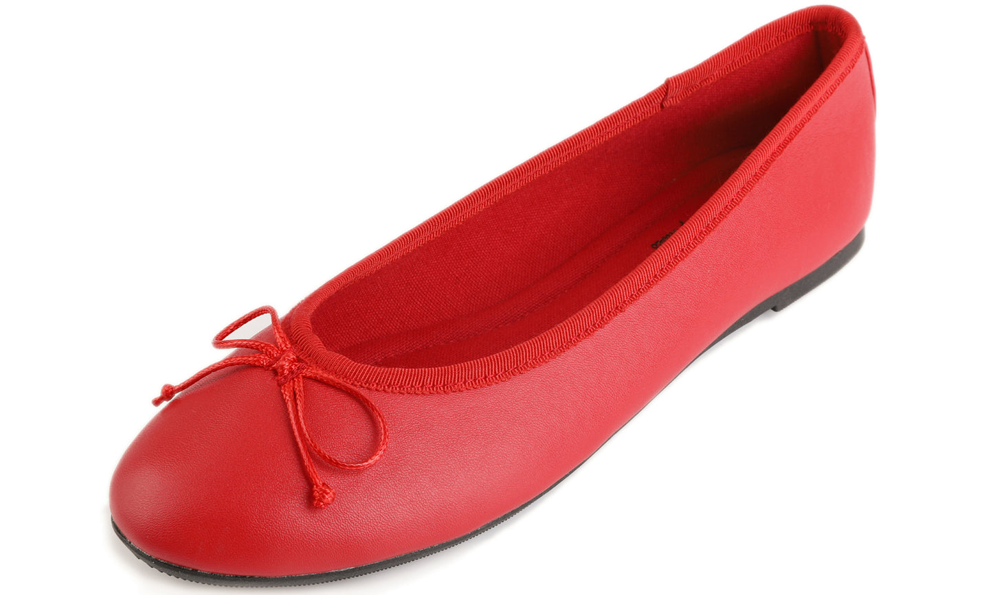 Feversole Women's Bow Tie Fashion Dress Slip On Shoes Round Toe Ballet Flat Vegan Leathe