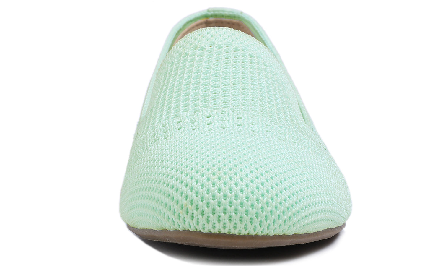Feversole Women's Woven Fashion Breathable Knit Flat Shoes Mint Green Loafer