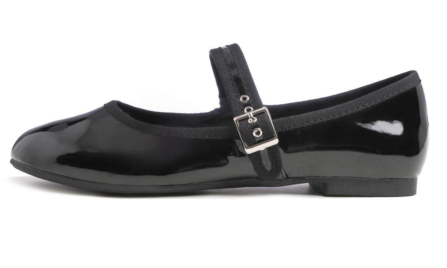 Feversole Women's Soft Cushion Extra Padded Comfort Round Toe Mary Jane Metal Buckle Fashion Ballet Flats Walking Shoes