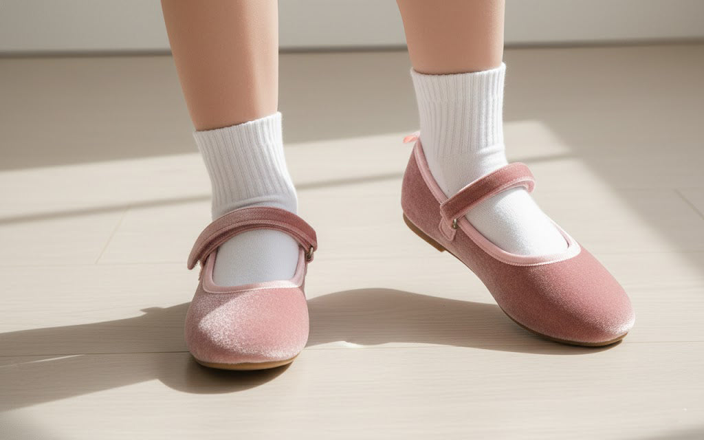 Feversole Girls Cute Dress Mary Jane Shoes Soft Party Holiday Ballet Flats Velvet