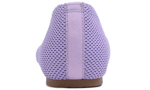Feversole Women's Woven Fashion Breathable Knit Flat Shoes Lavender Purple Ballet