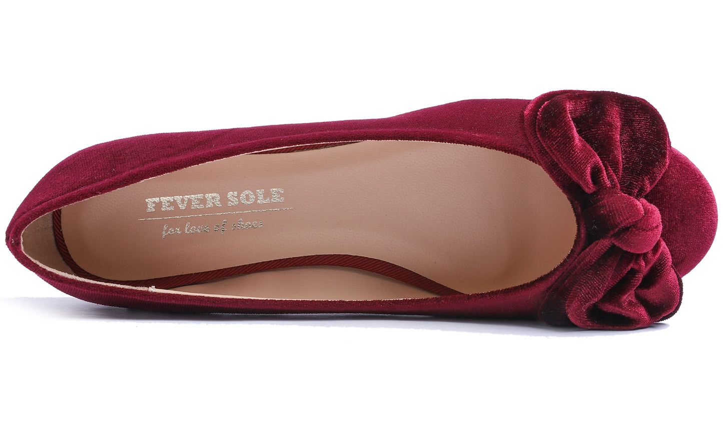 Feversole Women's Round Toe Cute Bow Trim Ballet Flats