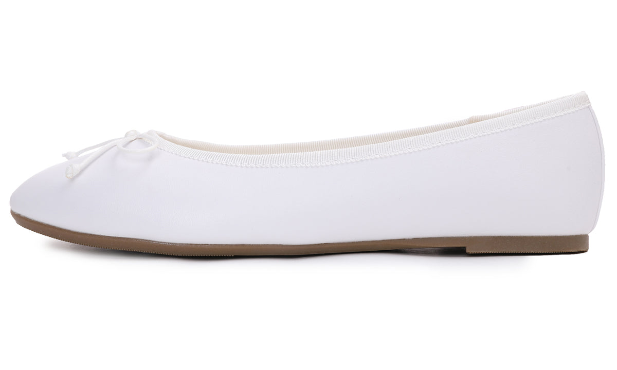Feversole Women's Bow Tie Fashion Dress Slip On Shoes Round Toe Ballet Flat Vegan Leathe