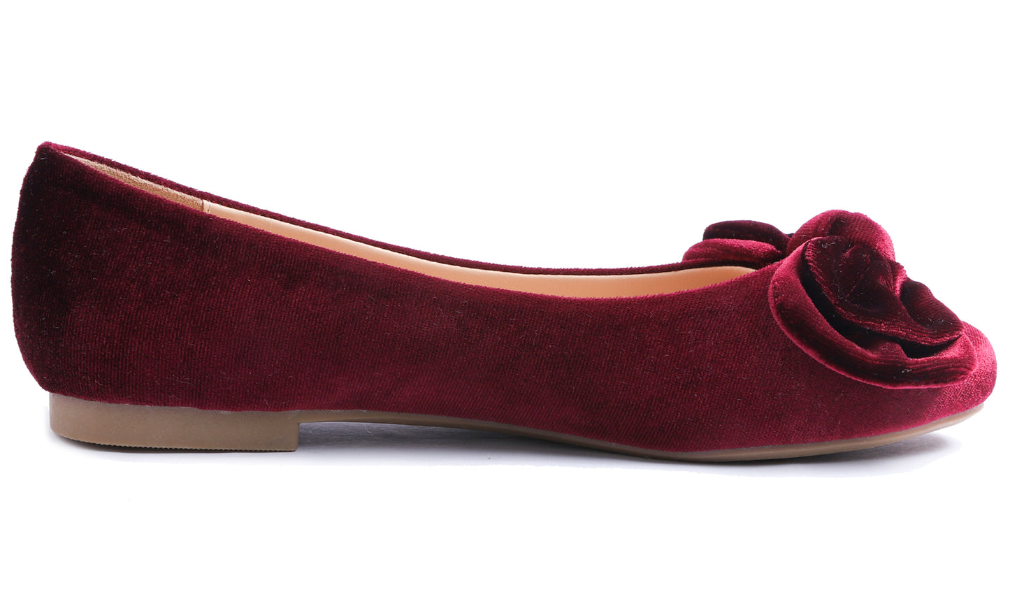Feversole Women's Round Toe Cute Bow Trim Ballet Flats