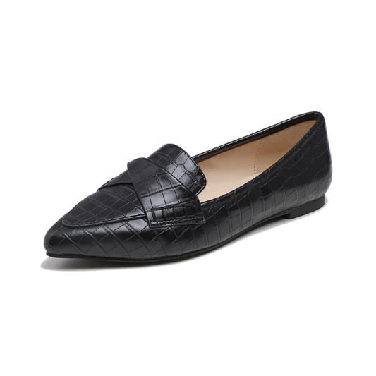 Feversole Women's Loafer Flat Pointed Fashion Slip On Comfort Driving Office Shoes Twist Bow